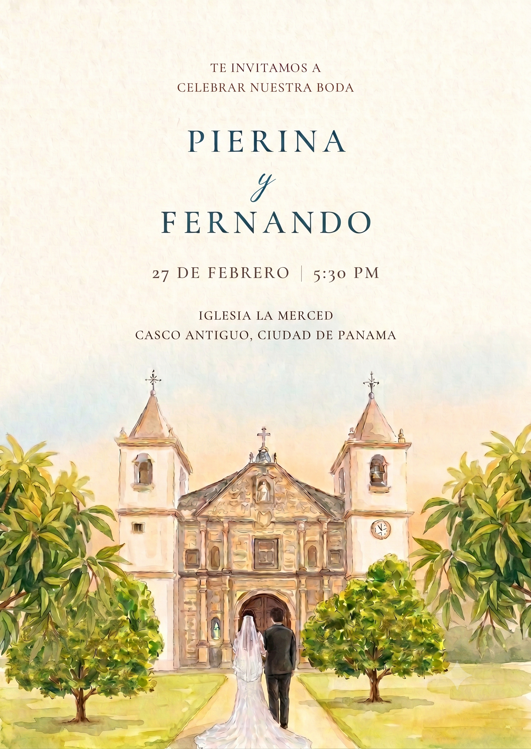 Invitación de Boda Pierina y Fernando